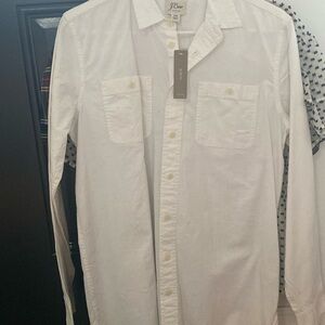 Jcrew boyfriend white button down women’s tall medium nwt